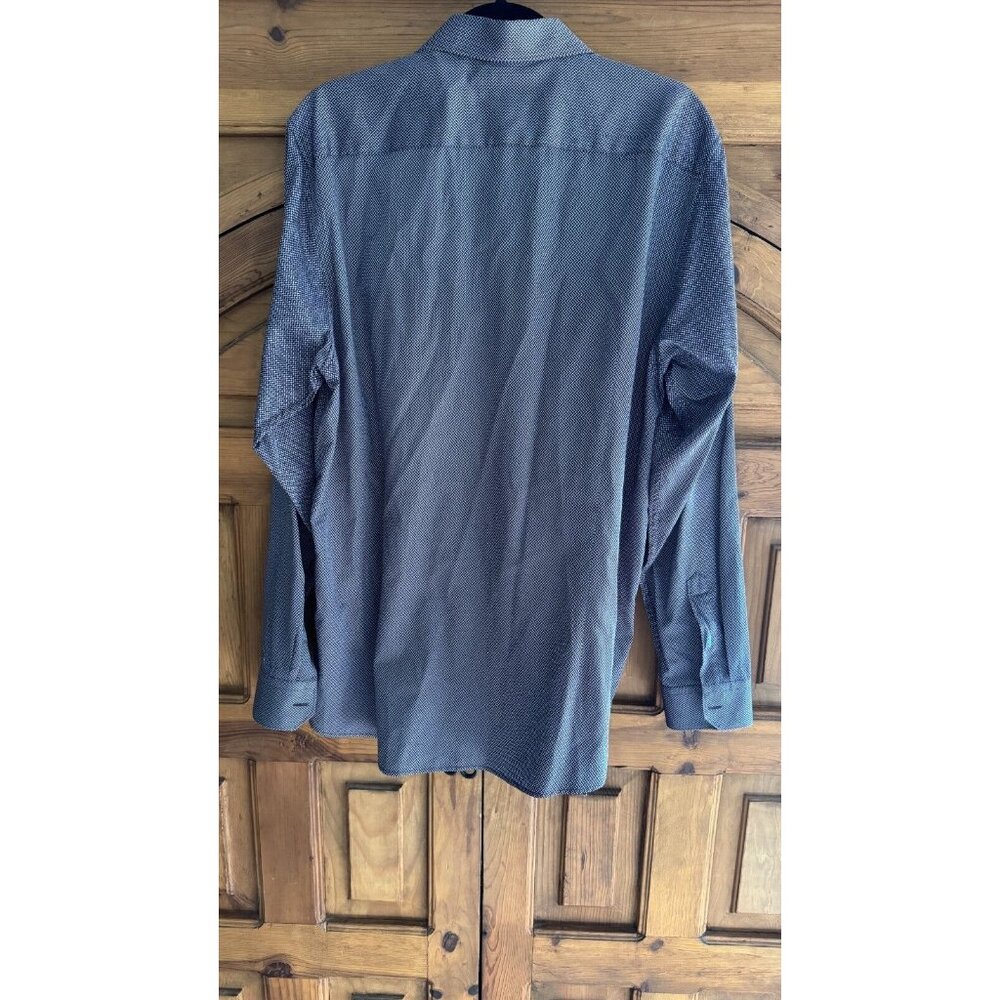 Ted Baker London Cotton‎ Stretch Men Dress Button Down Size 6 Burgundy Geo Print - Picture 2 of 6